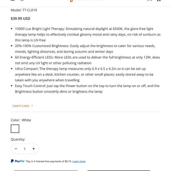 New Light Therapy Lamp - Picture 3 of 3